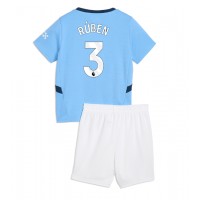 Manchester City Ruben Dias #3 Hemmadräkt Barn 2024-25 Kortärmad (+ Korta byxor)